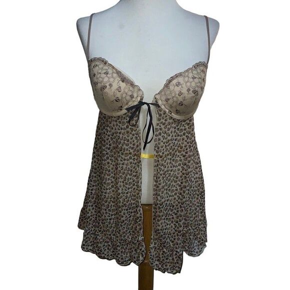 Inner Secrets Cheetah Lingerie Teddy Dress Medium - Picture 1 of 4